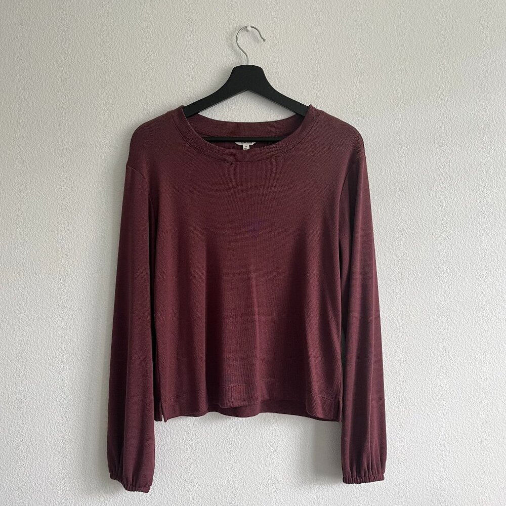 Splendid Long Sleeve Tee Burgundy Red Size XS